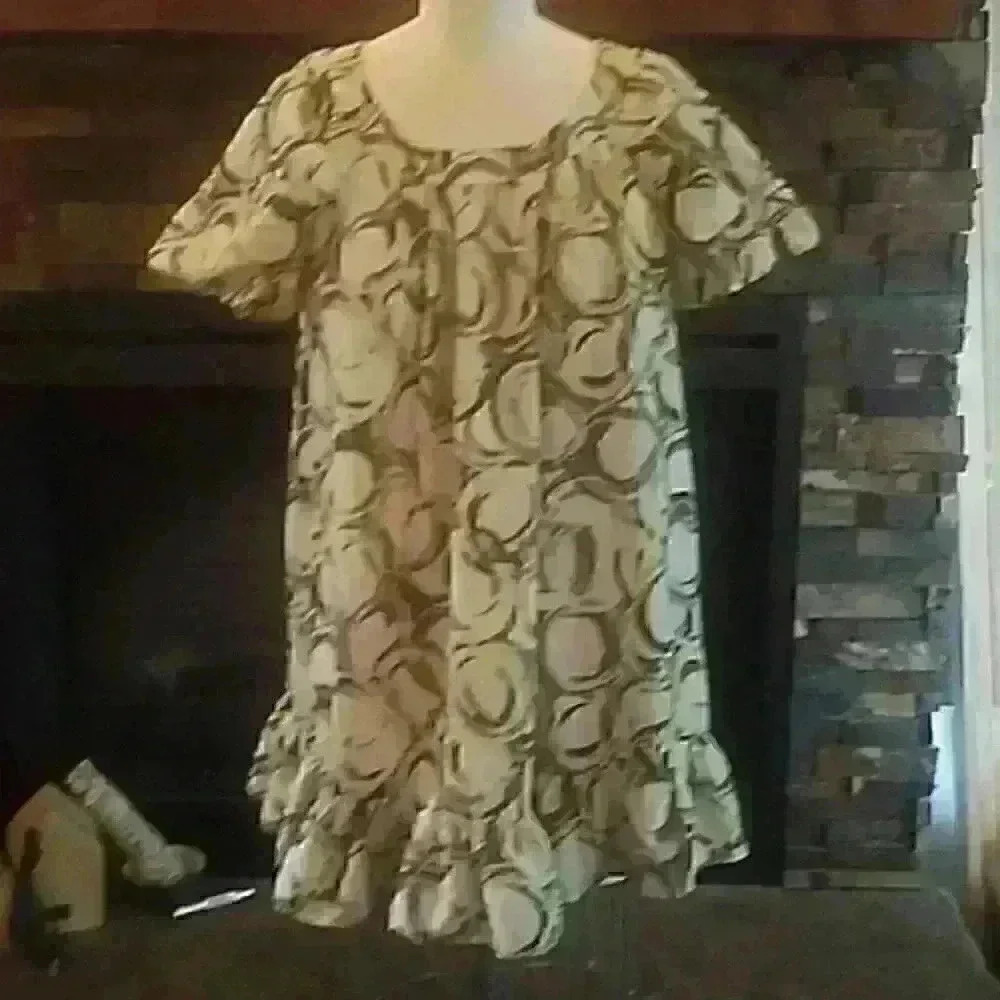 Circle print floral dress